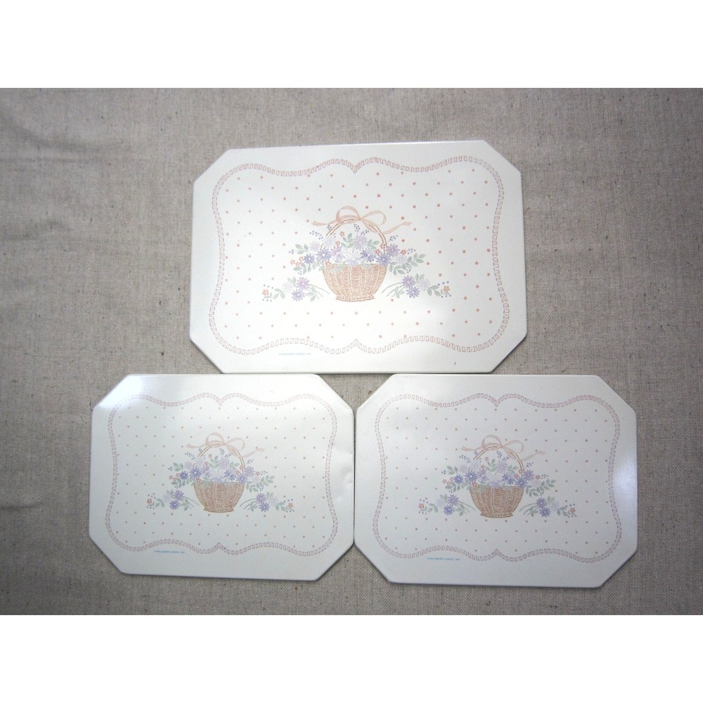 3 Vintage Hallmark Insulated Hot Mats Trivets Ballonoff Made in USA Grandma's